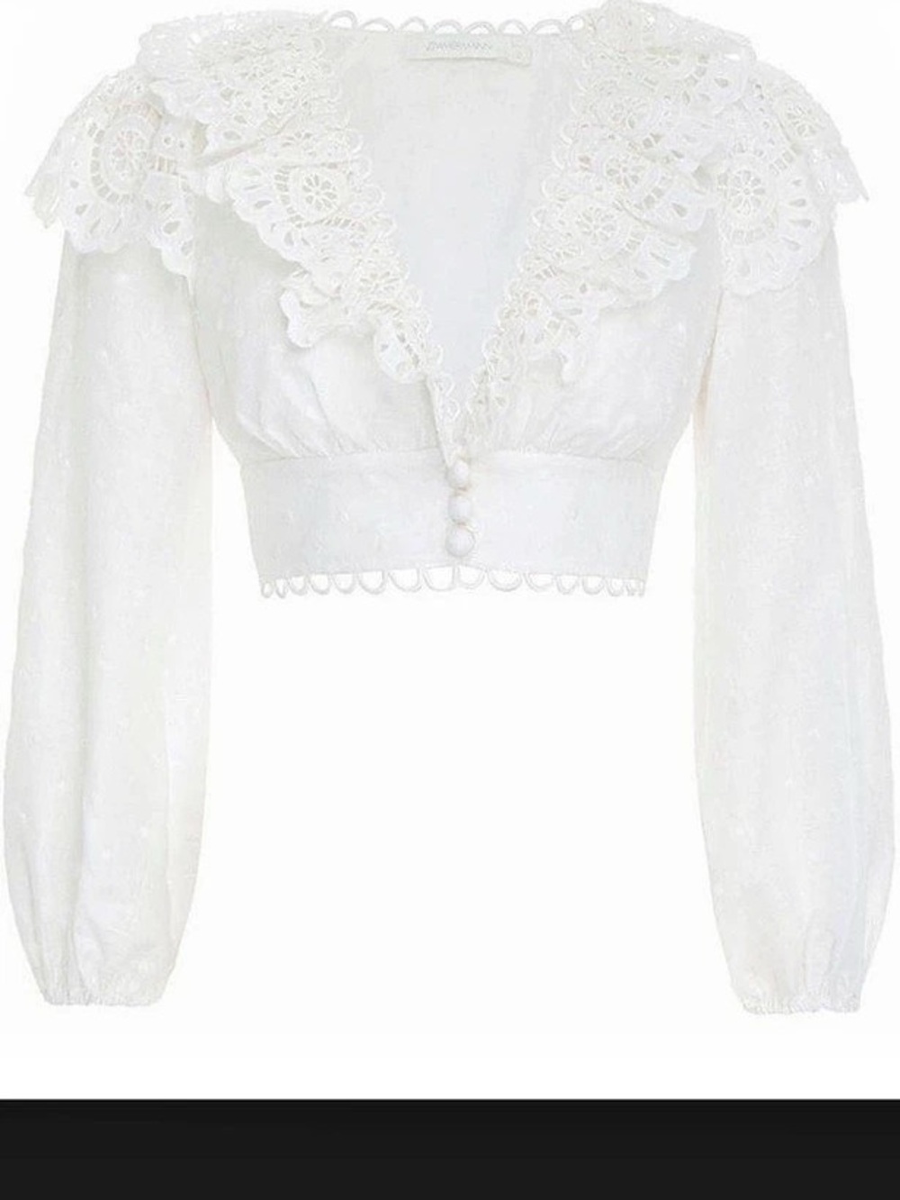 Zimmermann Bellitude Scallop Crop Top White Size 1